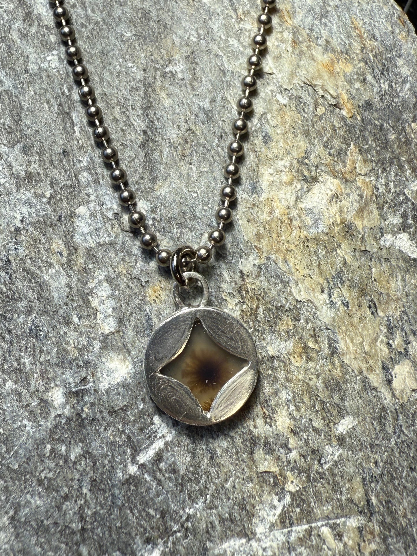 Translucent Starburst Pendant on Ball Chain