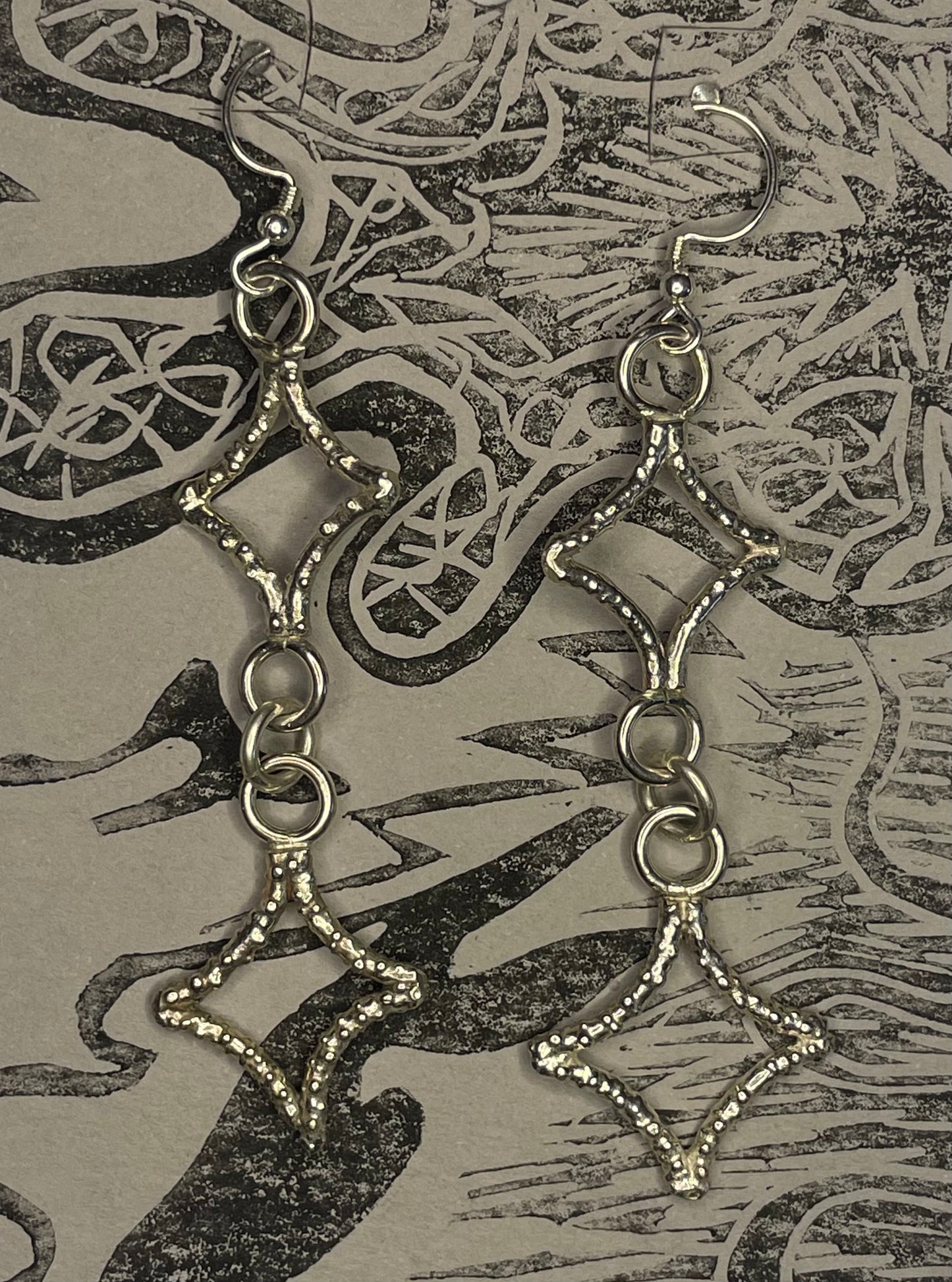 Silver Diamond Earrings