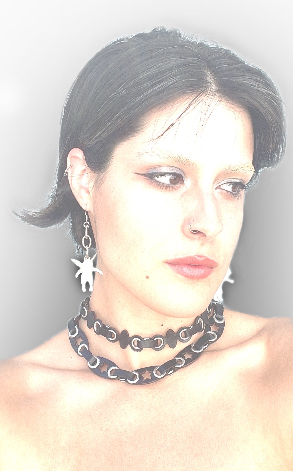 glow in the dark cherub earrings