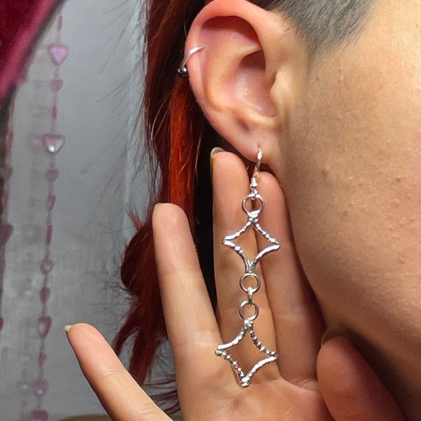 Silver Diamond Earrings