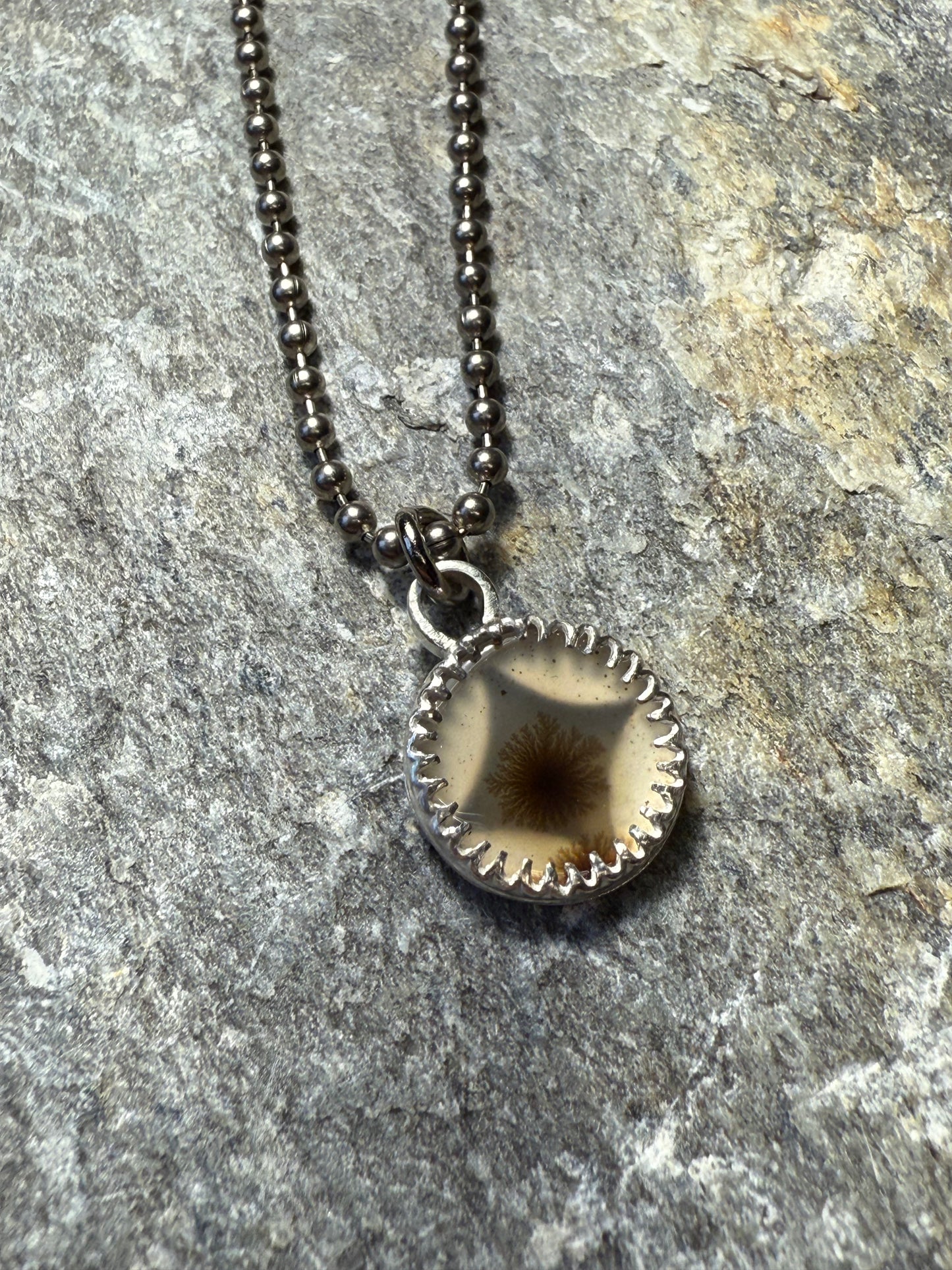 Translucent Starburst Pendant on Ball Chain